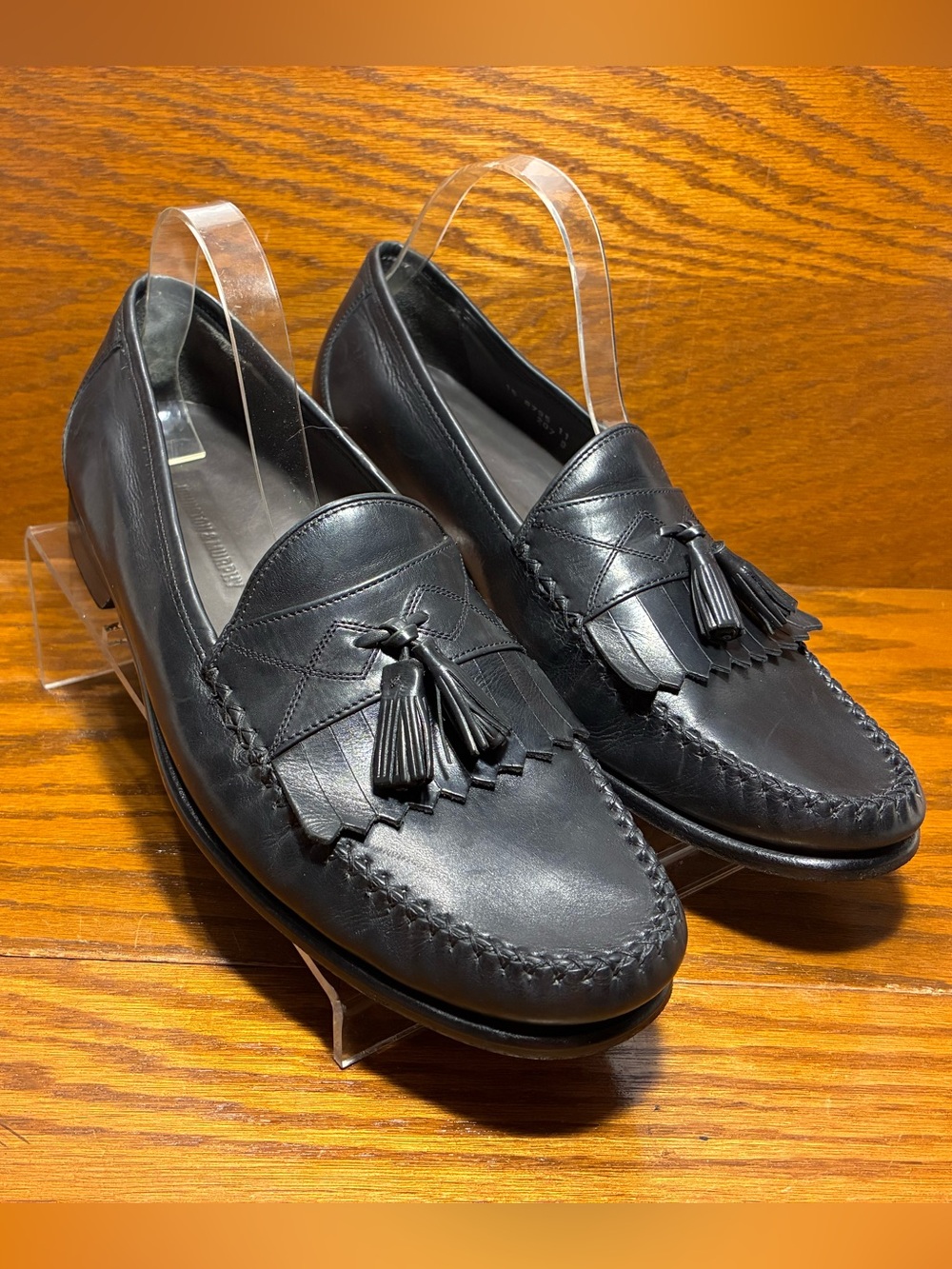 Y2K VTG Johnston & Murphy Tassel Kiltie Loafers Black Men’s 11